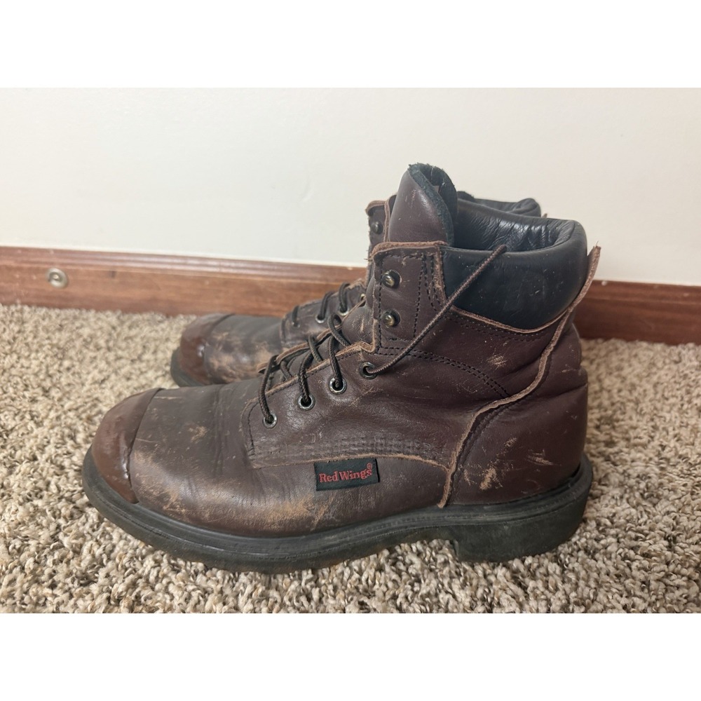 Red Wing Work Boots Mens 10D Supersole 2.0 6" Soft Toe Brown Leather Vibram Sole